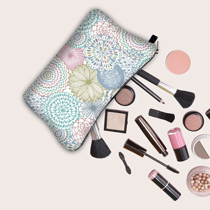 Classic Digital Print Makeup Mandala Pattern Clutch Women's Multifunctional Storage Bag