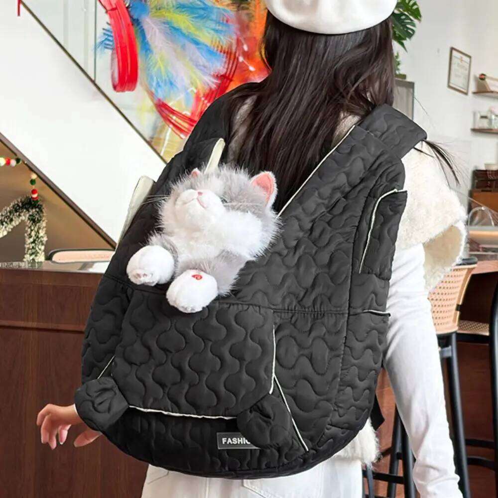 Portable Waterproof Dog Backpack Cross Strap Large Capacity Cat Carrying Nylon Wear Resistant Pet Chest Bag Winter 26H0130