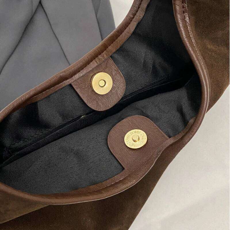 Women Suede Shoulder Bag with Zipper Hobo Bags Large Capacity Handbag Slouchy 2025 Trendy Commuter Travel Purses and Handbags Z260130
