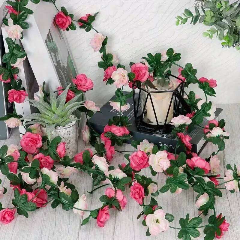 3pcs Rose Artificial Garland Wedding Centerpiece Outdoor Yard Garden Christmas Spring Fall Decor Silk Flower Vines W260130