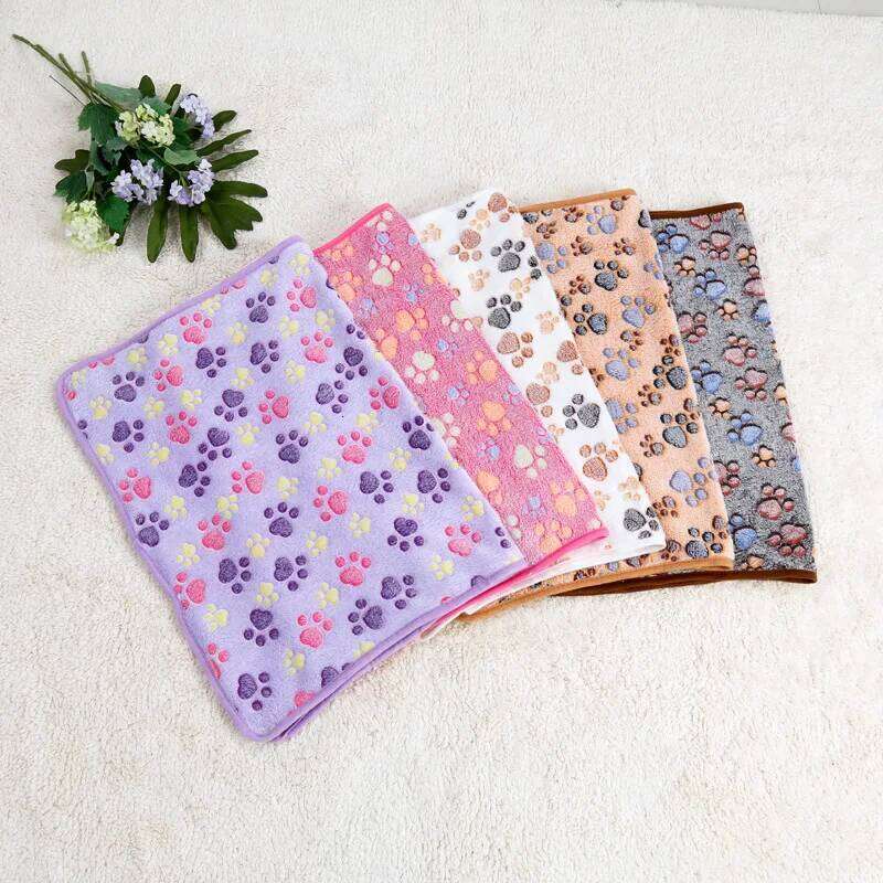 EFF Soft Fluffy High Quality Flannel Sleeping Paw Print Pattern Pet Mat Warm Comfortable Blanket For Cat Dog 26W01130