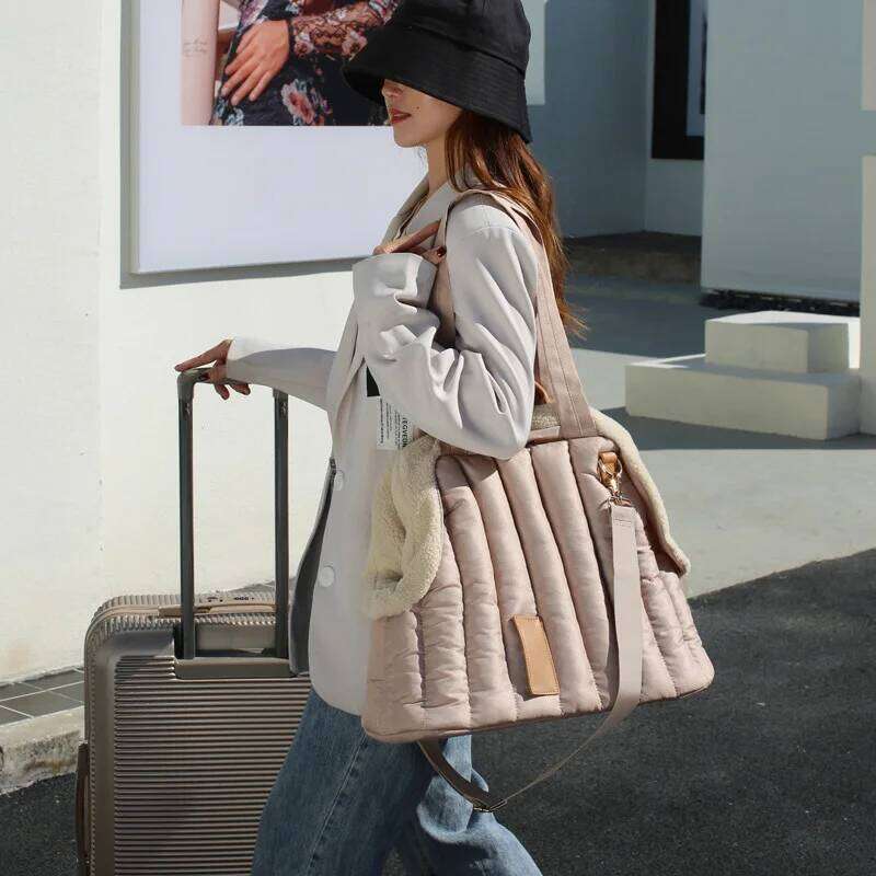 Windproof Warm Carrier with Removable Inner Handle, Portable Pet Travel Bag for Dog and Cat, Large Capacity, Winter 26H0130