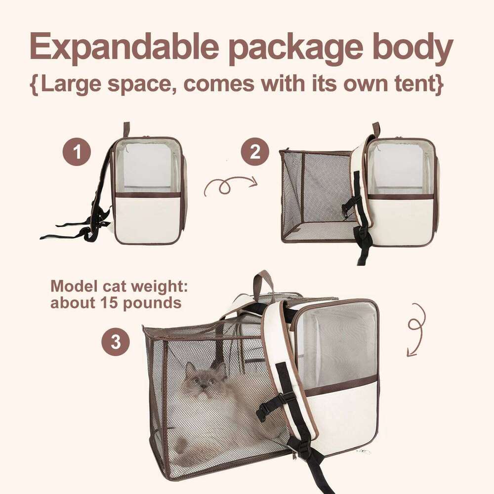 EDENPETZ Cat Dog Carrier With 10kg Capacity,Car Seat Bag,Comfort Transport Double Shoulder Travel Pet Backpack 26H0130