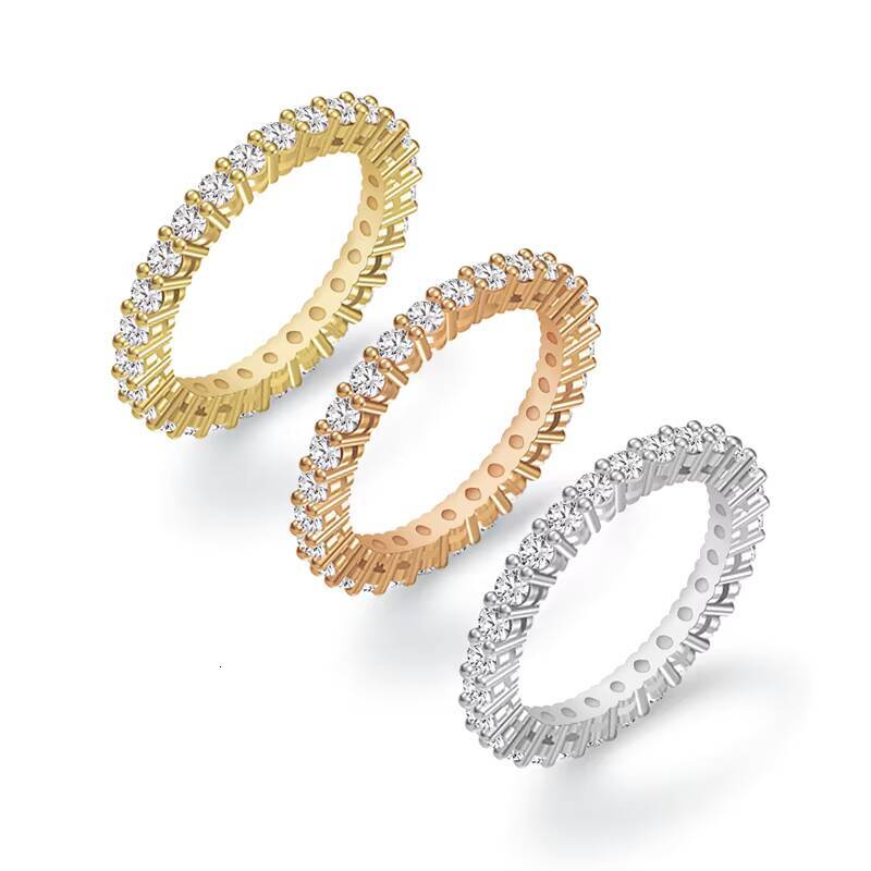 Starsgem 20mm Round Shape Lab Grown Diamond Eternity Band 10k 14K Solid Gold Wedding Band