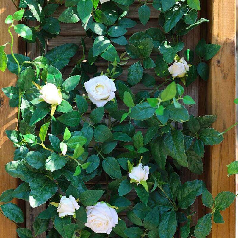 1.75m Artificial Rose 22 Head Fake Green Plant Flower Vine Wedding Arch Air Conditioning Pipe Wall Hanging Decor Y260130