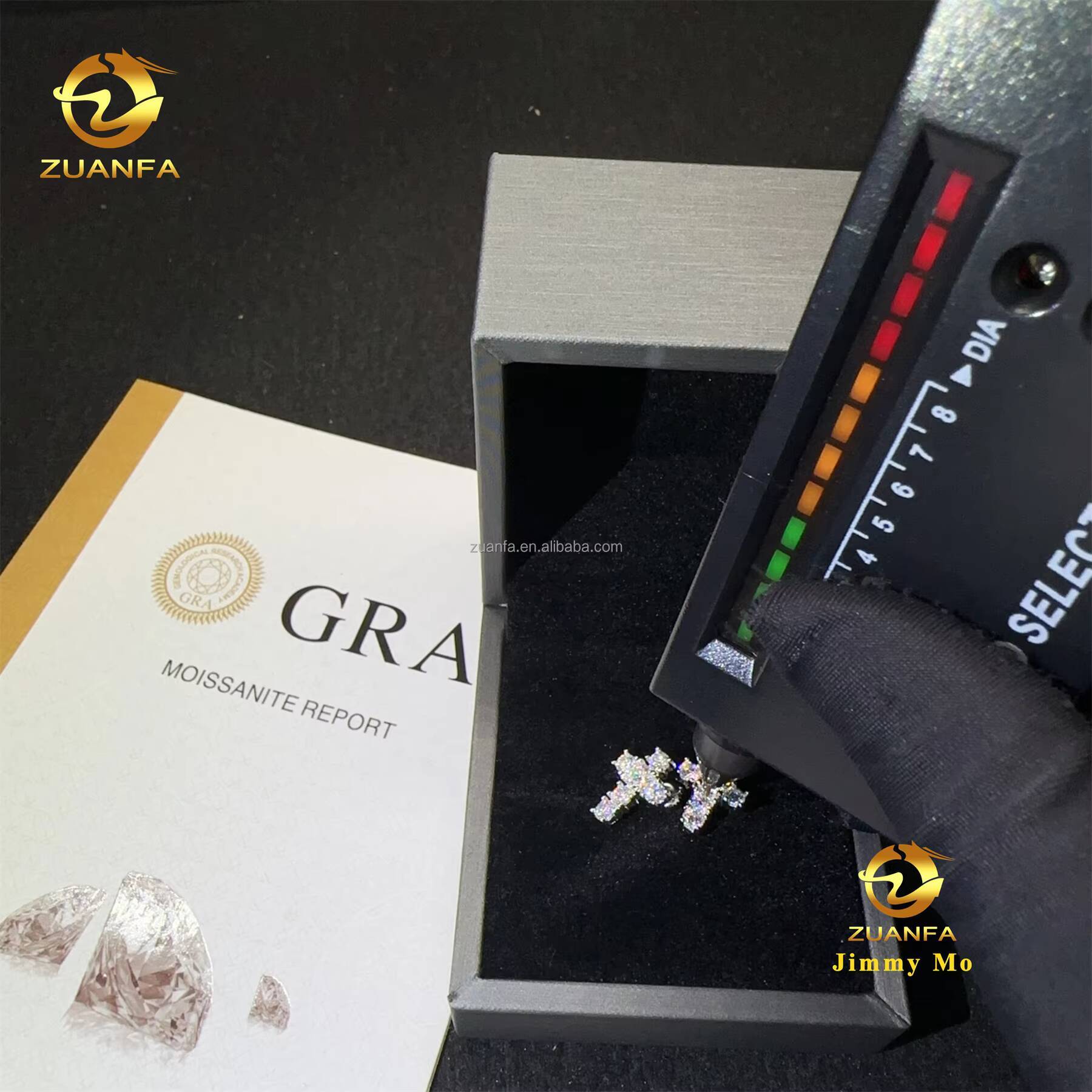 Bulk Stock Drop Shipping Rapper Jewelry Iced Out Hip Hop Sterling Silver 925 Screw Back Moissanite Diamond Cross Stud Earrings