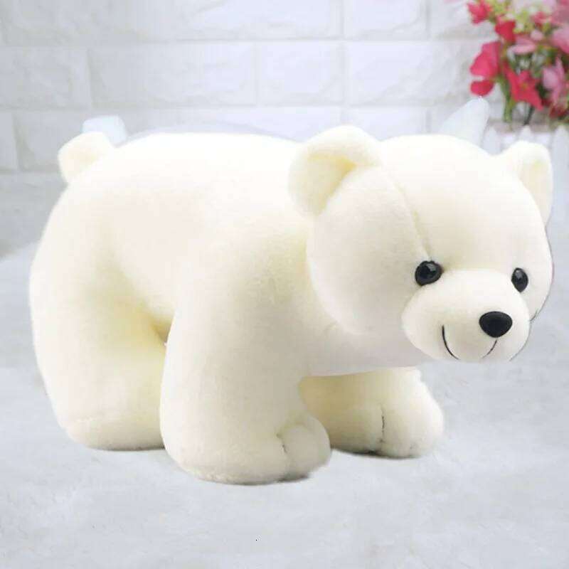 25cm Lovely White and Brown Polar Toys Cute Soft Stuffed Animal Plush Bear Dolls Kids Birthday Gift Y260128