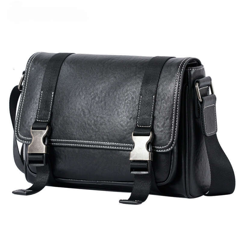 Genuine Leather Crossbody For Men Horizontal Flap Large Capacity Shoulder Bag Top Layer Cowhide Fashion Stitching Men S Bag In Stock High Quality Luxu