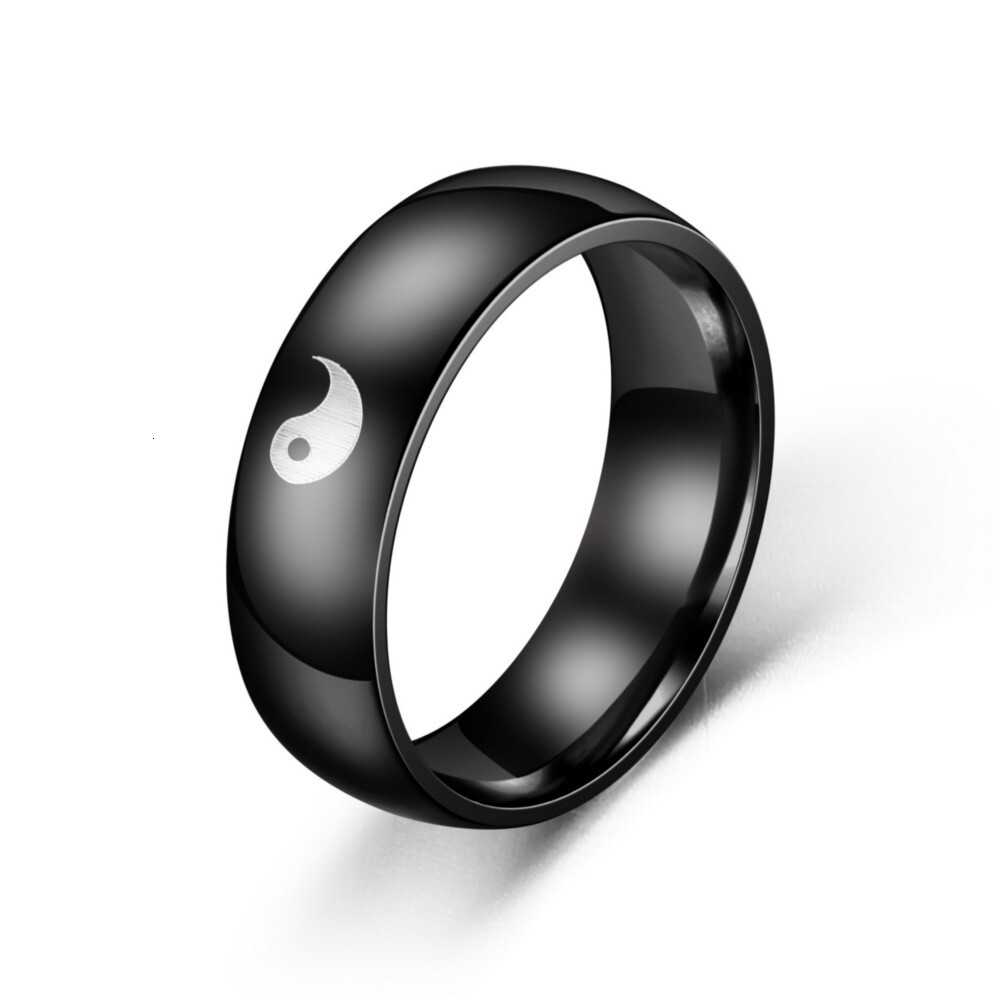 New Style Titanium Steel Tai Chi Ring Bagua Diagram Couple Rings Source Manufacturer