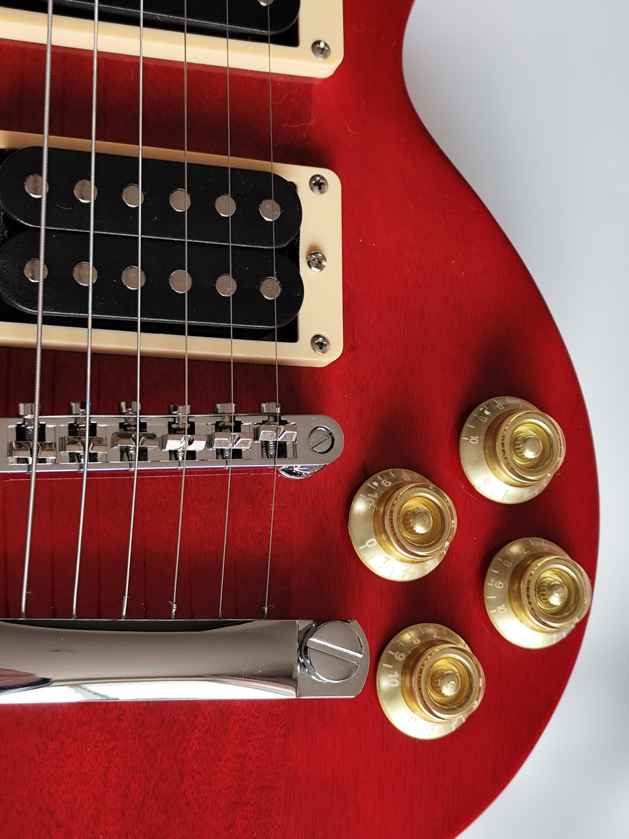 Electric Guitar Mini 6 strings glossy Red HH Pickups rosewood fingerboard