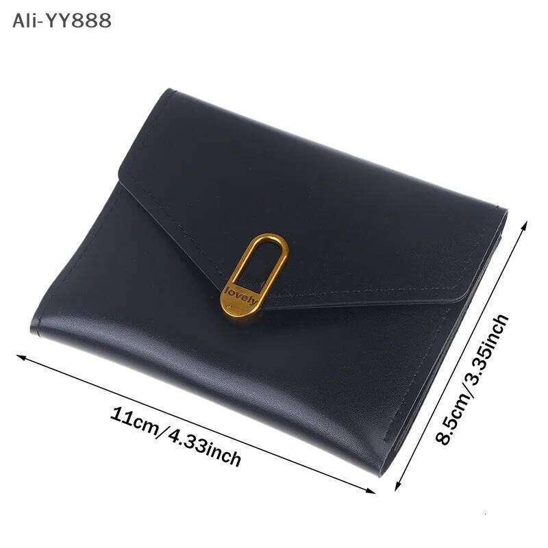 Short Three Fold PU Multi Slot Card Bag Zero Wallet Purses For Women Z260130