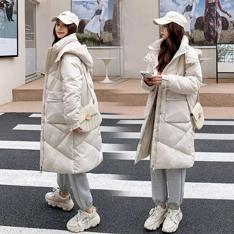 2026 Winter Jacket Parkas Women White Duck Down Hoodies Puffer Jackets Long Coats Warm Female Casual Windproof Outerwear 260126