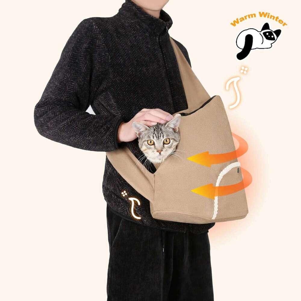 Plush Pet Cat Carrier With 6kg Capacity,Winter Warm Portable Dog Travel Bag 26H0130