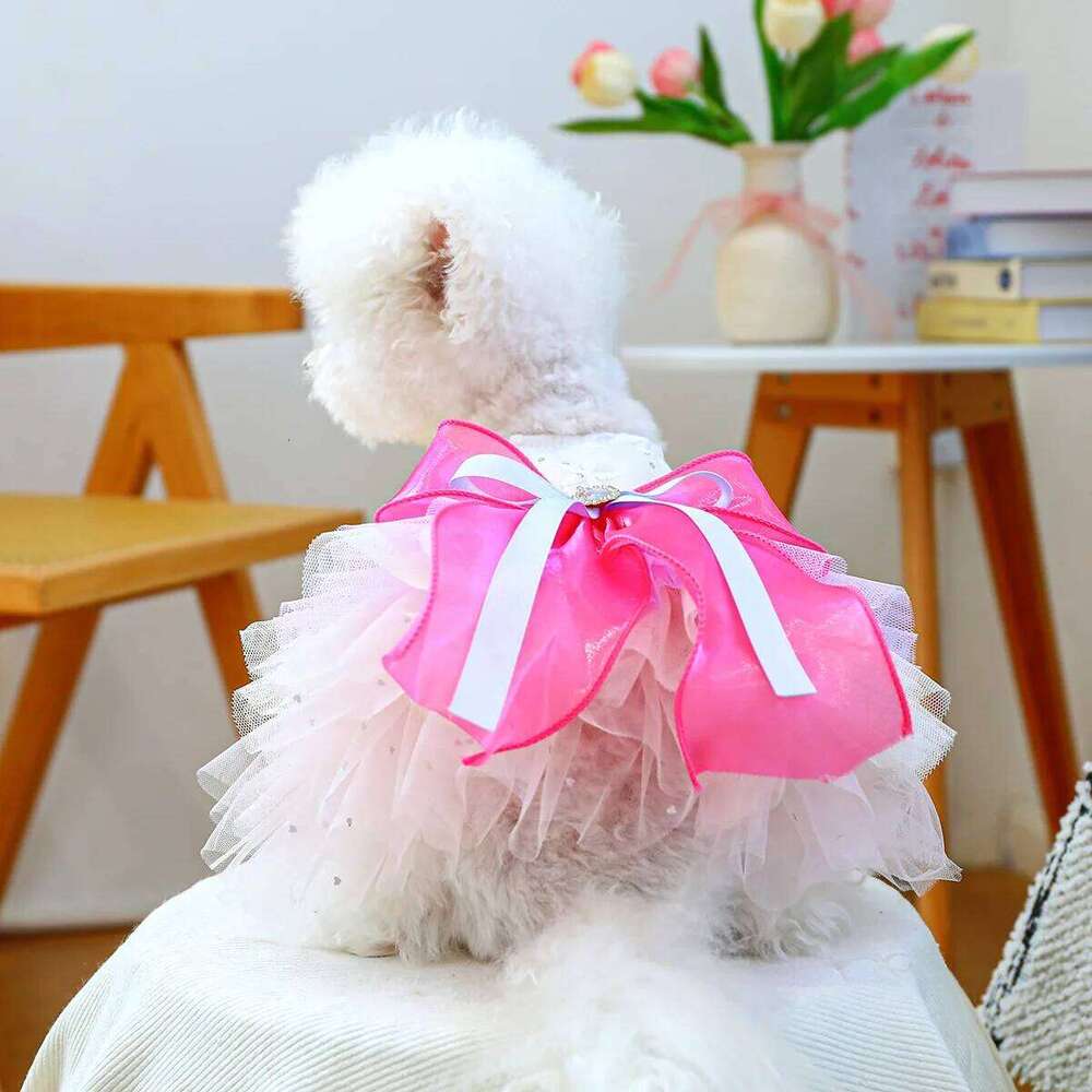 Pet's Dresses Girl Dog Costumes Doggie Apparel Lace Pet Wedding Skirt Summer Princess Cat Tutu Cute Elf Puppy H260130