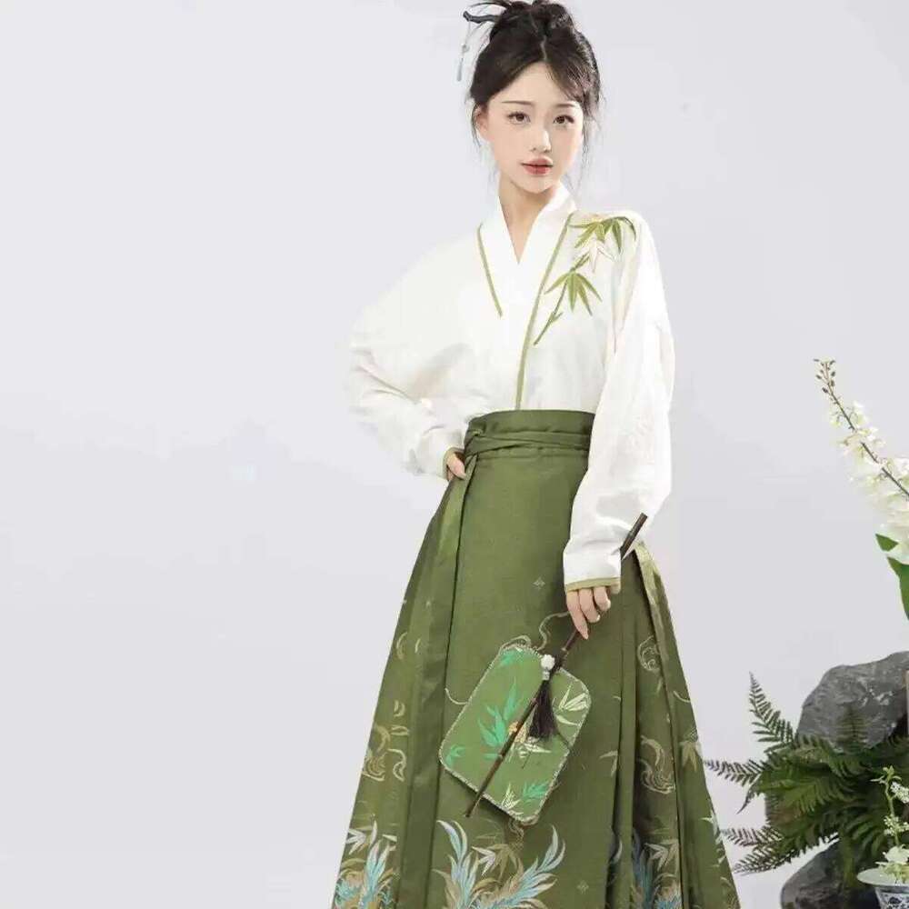 Ancient Chinese Hanfu Horse-Face Skirt And Shirt Set Traditional Ethnic Costumes Vintage Women Clothing Cosplay Fairy Dress
