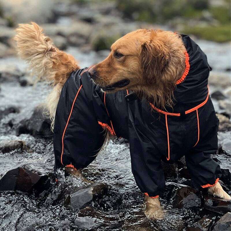 Famous brand Raincoat for Large Dogs Soft Breathable Snow Proof Windproof Pet Rain Jacket Safety Waterproof Outdoor Dog Coat with Legs pupakaIK