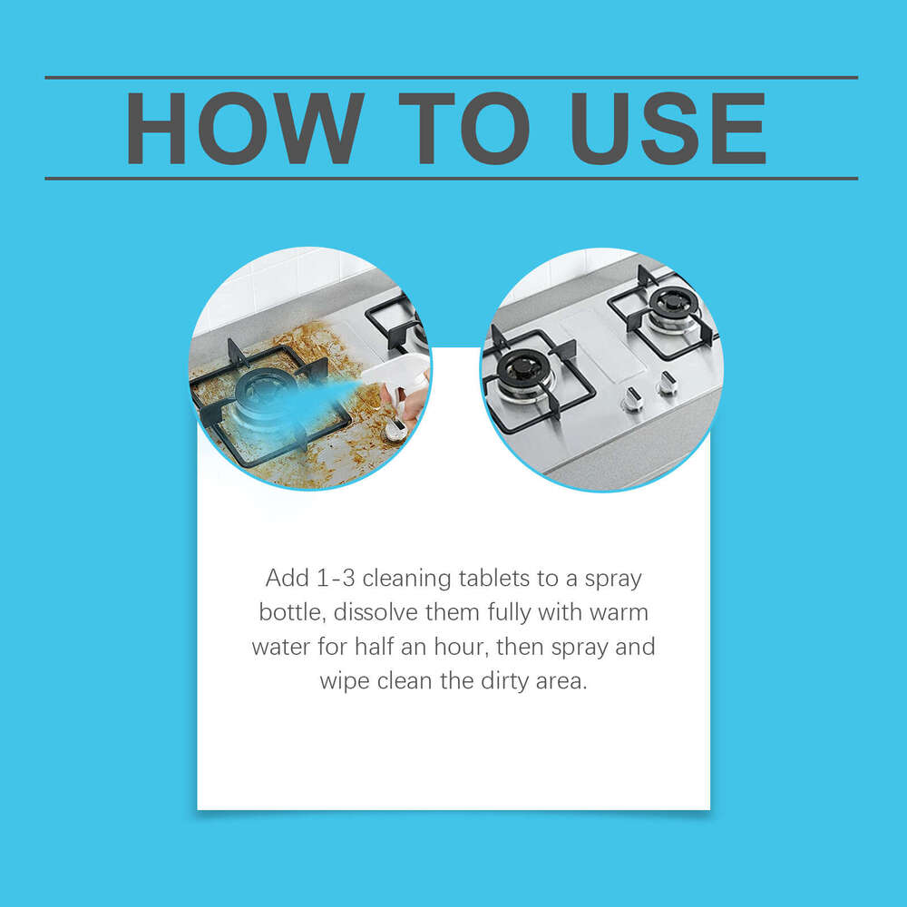 JAYSUING Multi-Purpose Cleaning Effervescent Tablets Gentle Stain Grease Odor Cleaner S260130