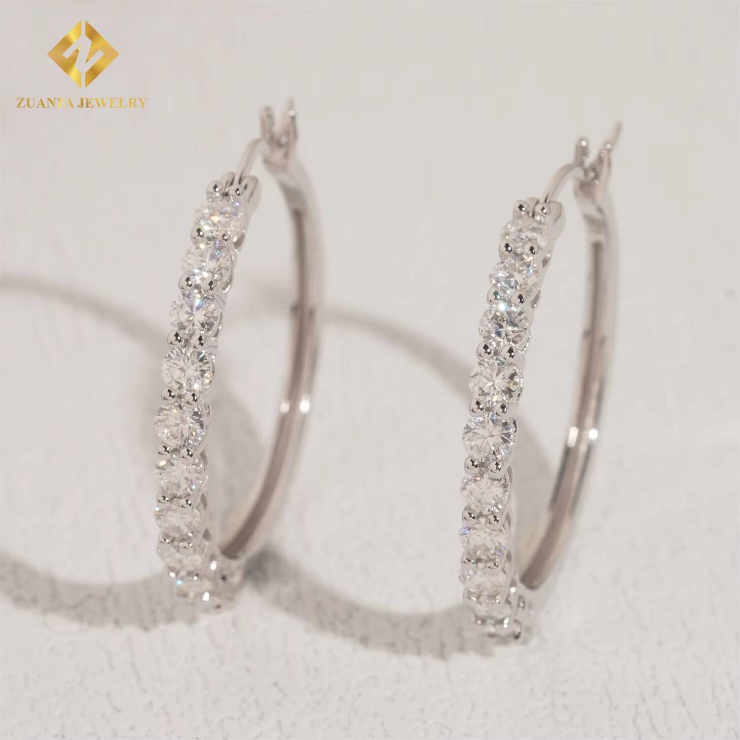 GRA Certificate 18K Gold Plated 925 Silver Big Hoop Iced Out Diamond Women Jewelry Hip Hop VVS Moissanite Hoop Earrings