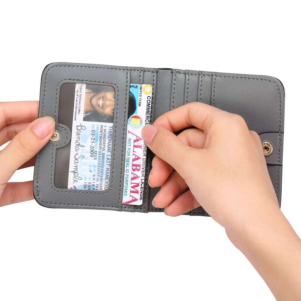 Small Wallet for Women, Slim Bifold Holder, Compact RFID Blocking Cash Wallet, Billfolds Thin Leather Zipper Pocket, Z260130