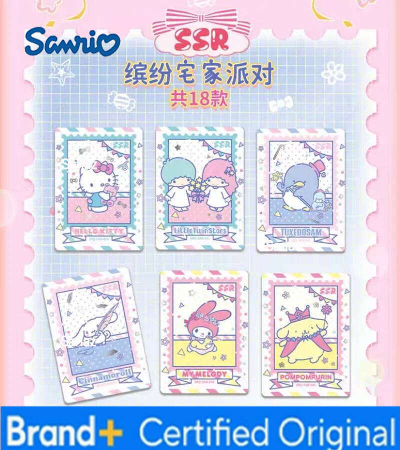 Sanrio KABAO Original Box Anime Kuromi Hello Kitty Shining Card Cartoon My Melody Collectible Game Cards Toy For Children Gift H2601301
