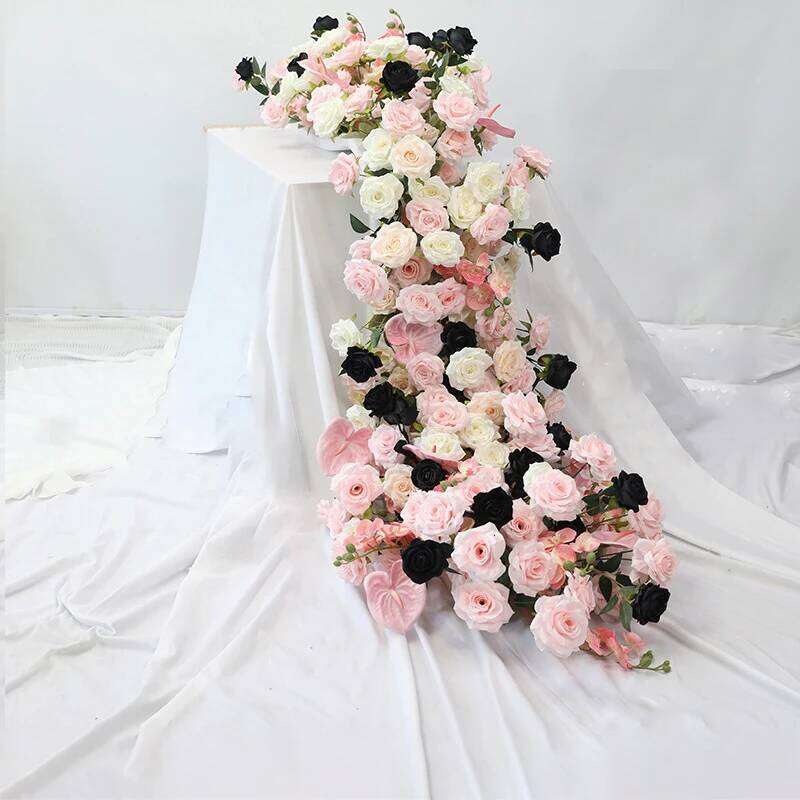 Luxury 200CM Artificial Flower Row Table Centerpiece Wedding Rose Peony Mix Flowers Backdrop Wall Arches Deco Party Stage Floral W260130