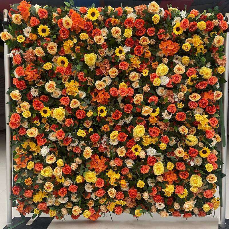 White X 8ft Backdrop For Wedding Decor Party Floral 5D Roll Up Hanging Ivory Rose Artificial Silk Pink Flower Wall Y260130