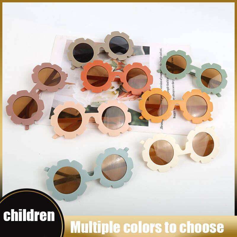 New Cute Multi Color Sunflower Sunglasses For Boys And Girls, UV Resistant Outdoor Style Sunglasses, Children's Glasses H260130