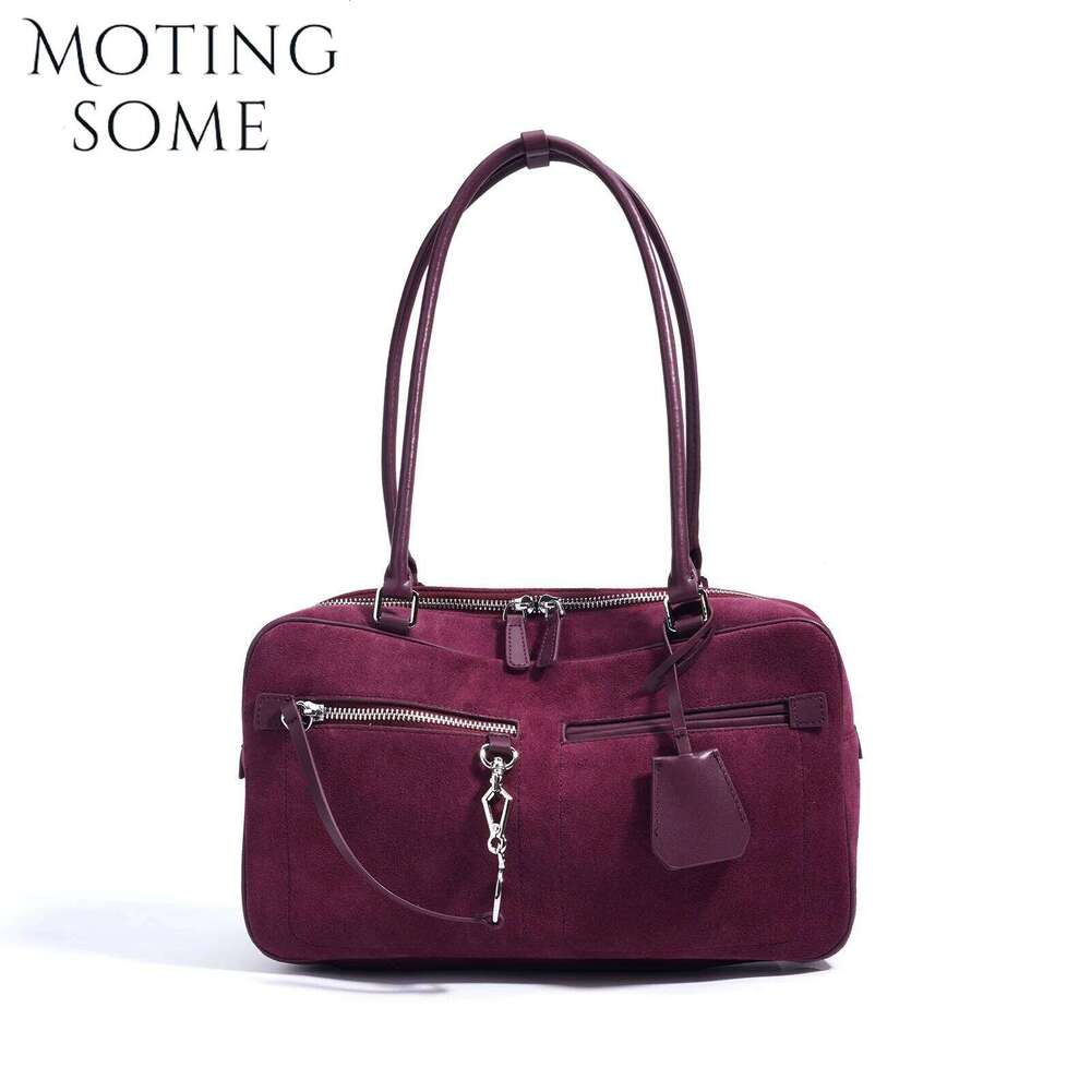 Motingsome 2025 New Suede Shoulder Bag Woman Fashionable Pillow Bags Elegant Retro Tote Commuter Matte Leather Satchels