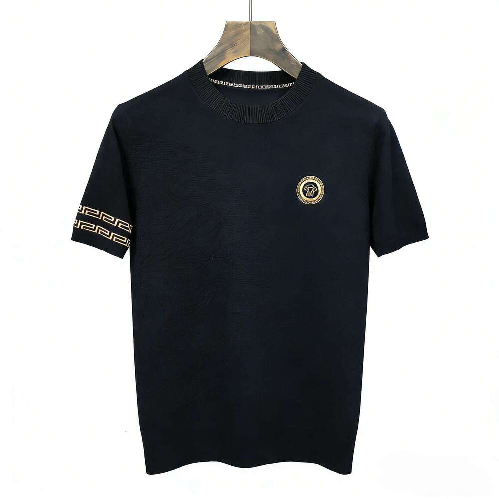 New Arrivals Four Autumn Winter New Knitted Short Sleeve Base Fashion Slim Fit Youth Round Neck Wool Shirt Men's T-Shirt