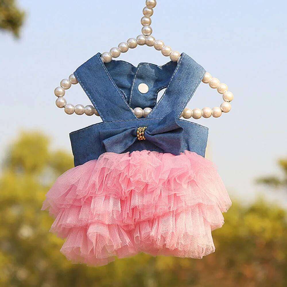 Tutu Bow Knot Dress Pet Princess Striped Mesh Puppy Dog Dresses Doggie Thanksgiving Christmas Clothes H260130