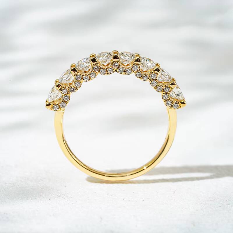 34MM DEF VVS VS Round EX Cut Diamond Jewelry Starsgem Wedding Band 18K Solid Gold HPHT CVD 10MM Lab Grown Diamond Ring