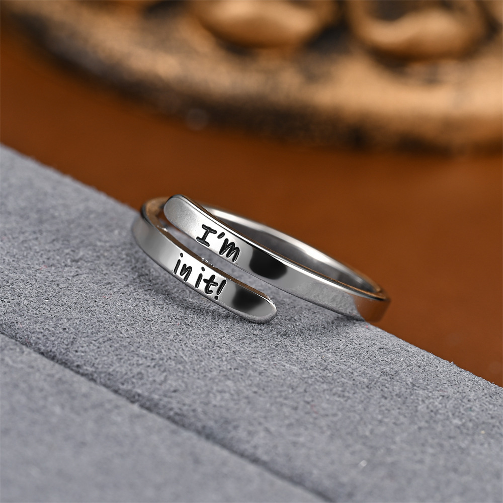 Fashion New Hydraulic Opening I Am in It Inspirational Couple Rings Source Manufacturer