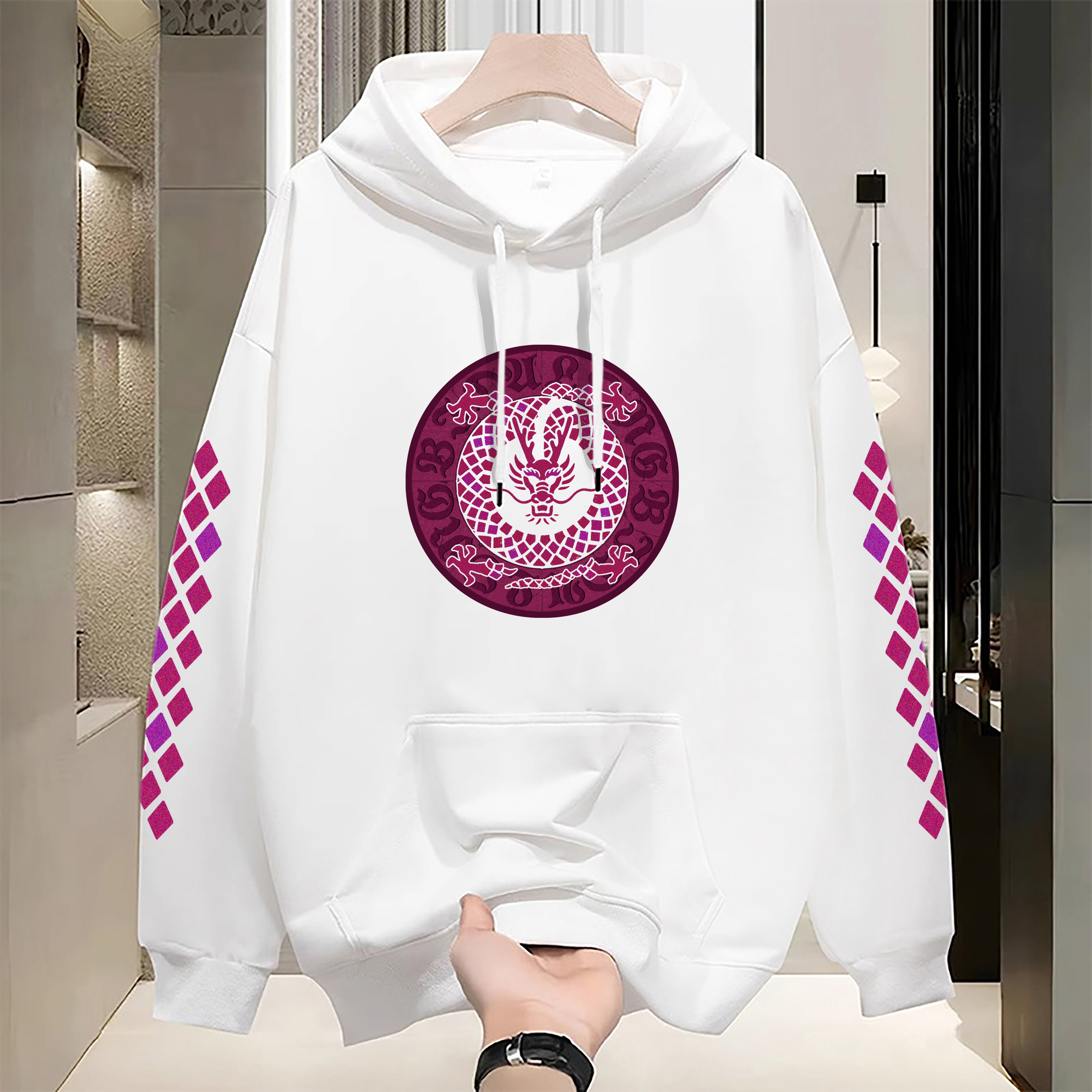 Men's Hoodies Hoodie Harajuku Pure Cotton Retro Simple Fashion Winter Round Neck Long Sleeved Unisex y2k