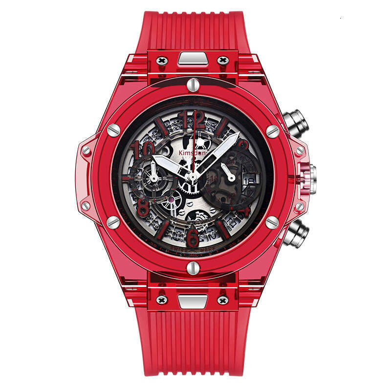 Transparent Crystal Multifunction Watch Silicone Strap Kaleidoscope Dial Water Resistant Sport Unisex Wristwatch