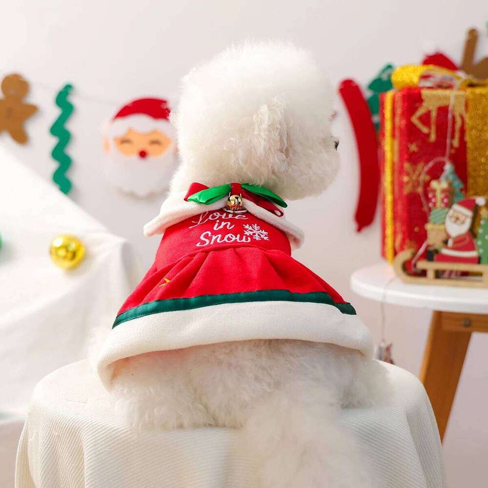 Day Pet Clothing Edelweiss Christmas Red Comfortable Warm Cat Dog Dress H260129