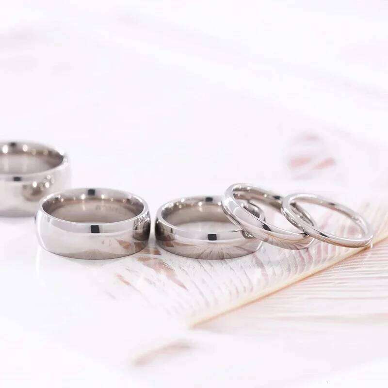 Kolmnsta 6mm Men's Titanium Ring Silver Color Polished Classic Engagement Anel Rings For Male Female Wedding Bands Never Fade XJ260130