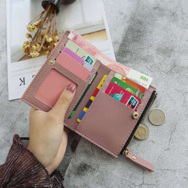 Cute Women's Wallets Print Flower Short for Woman Zipper Mini Coin Purse Ladies Small Wallet Female Leather Card Holder Z260130