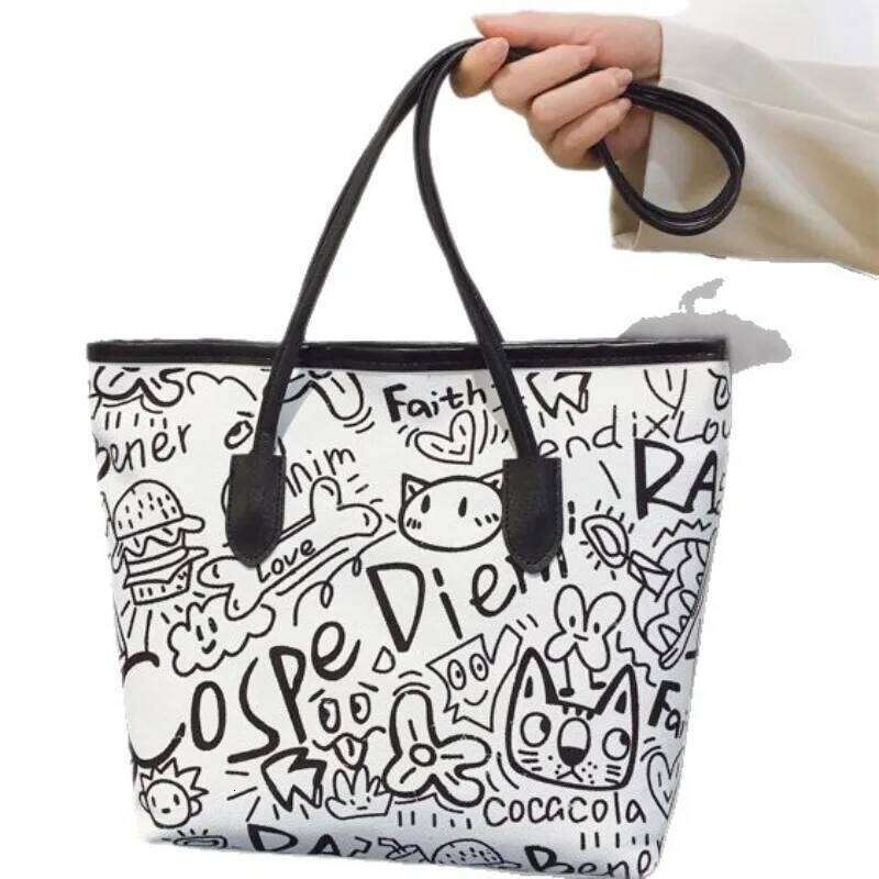 Canvas Tote Women Shoulder Casual Versatile Large Capacity Shopping Class Bag for Girl Bags Z260130