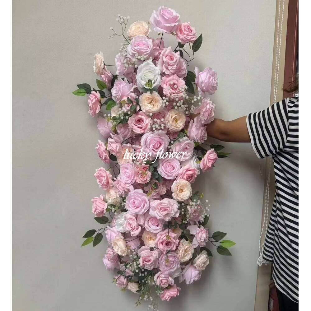 Customized Artificial Arch Decor Hang Flower Row Wedding Decoration Floral Backdrop Arrangement Engagement Props W260130