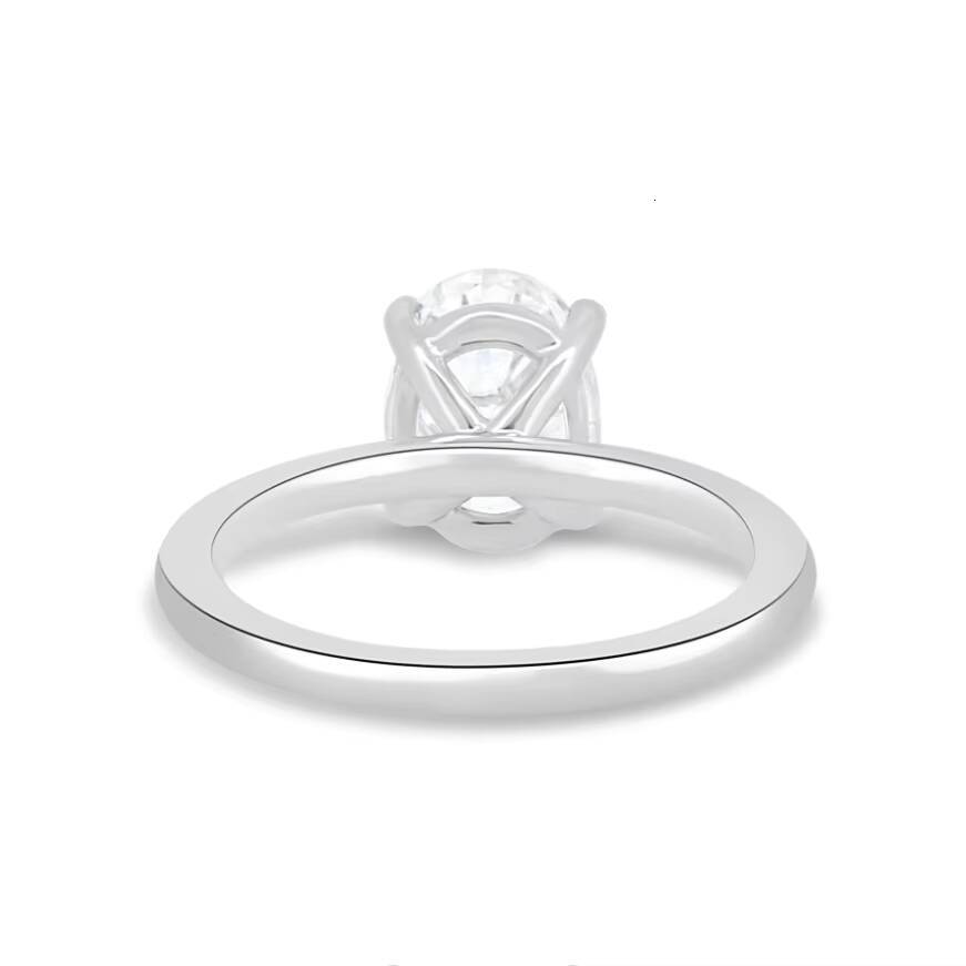 Hot Sale Mossanite Ring Gra Certificate 20 Ct Oval Cut White Gold Plated 925 Silver Real Moissanite Engagement Ladies Rings