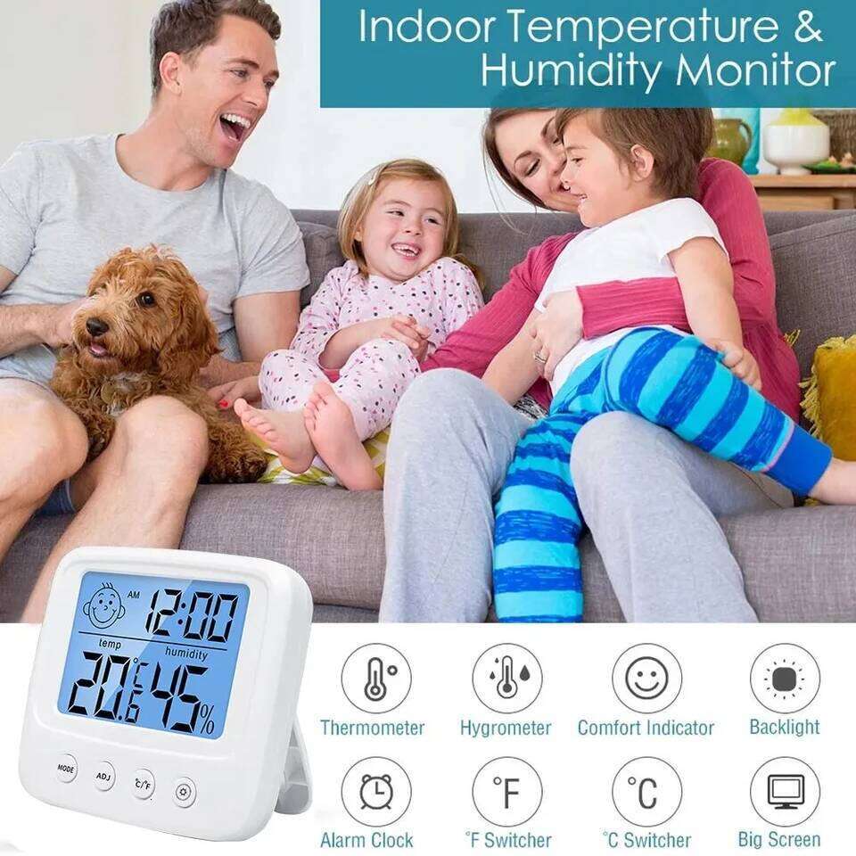 1pc New LCD Digital Temperature Baby Room Humidity Meter Backlight Home Indoor Electronic Hygrometer Thermometer Weather Station W260130