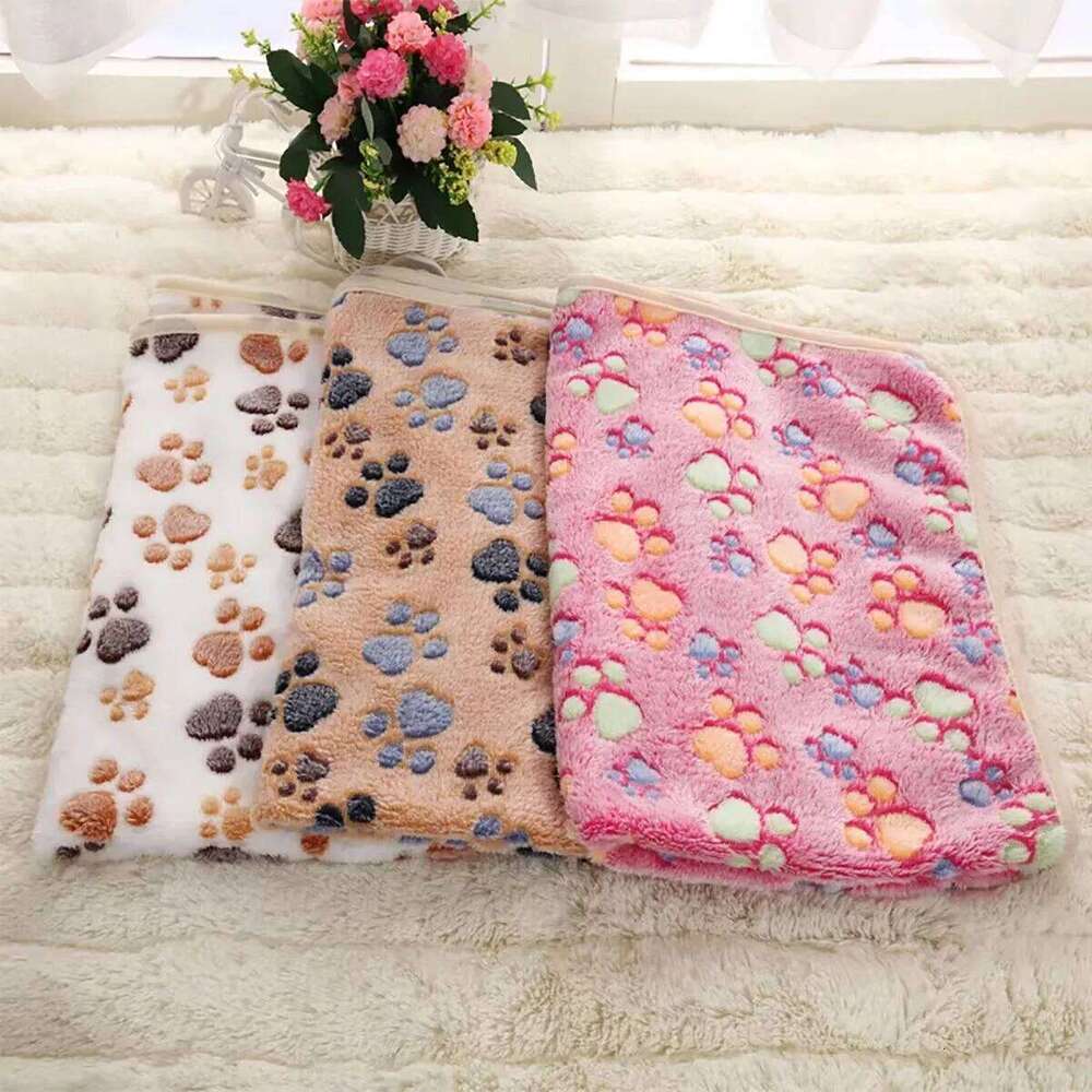 EFF Soft Fluffy High Quality multicolor Cute Dog Paw Print Pet Mat Warm and Comfortable Blanket for Cat Dogs 26W01130