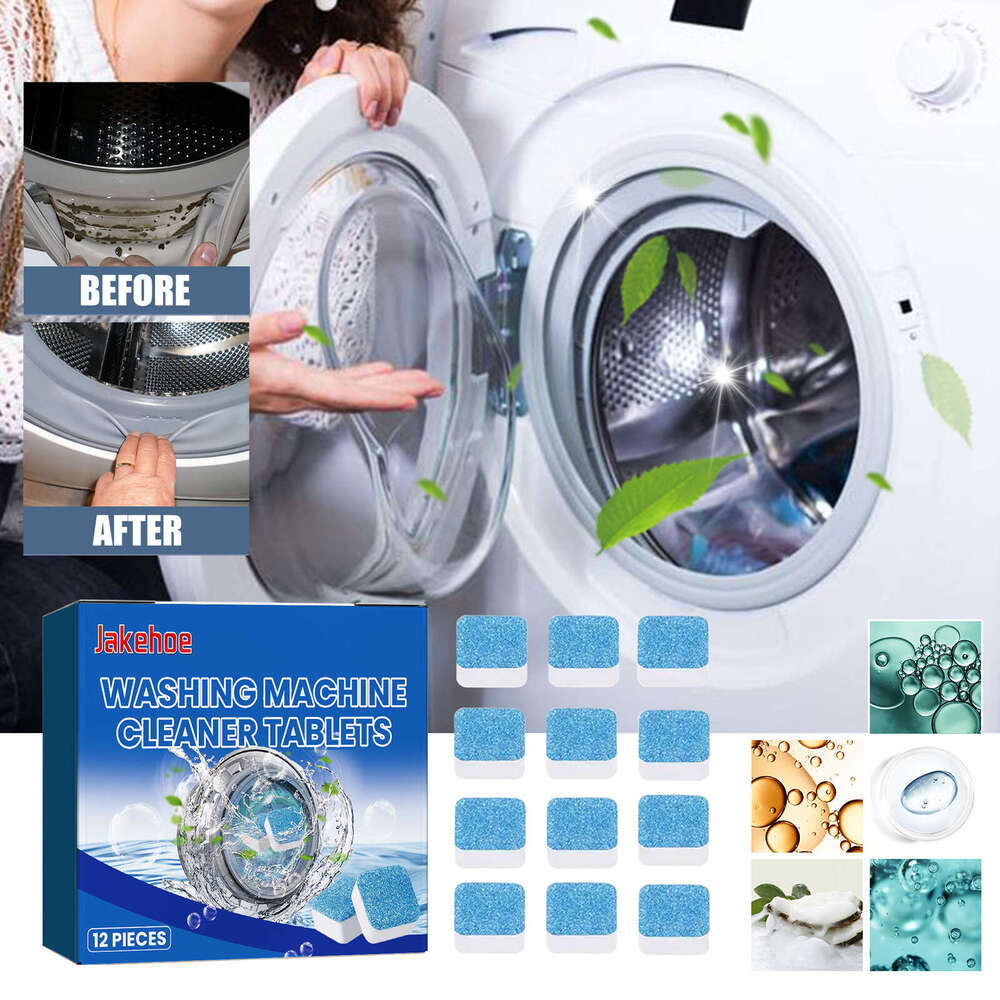 JAKEHOE Washing Machine Tub Stain Cleaner Effervescent Tablets Fully Automatic Cleaning S260130