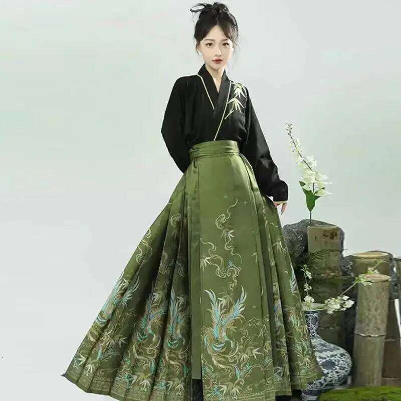 Ancient Chinese Hanfu Horse-Face Skirt And Shirt Set Traditional Ethnic Costumes Vintage Women Clothing Cosplay Fairy Dress