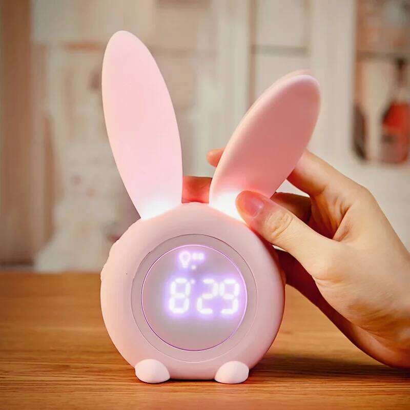 Rabbit Timer ClockUSBCharging Desktop OrnamentledClock Lamp Children's Student Cartoon Cute Electronic Alarm Clock W260130