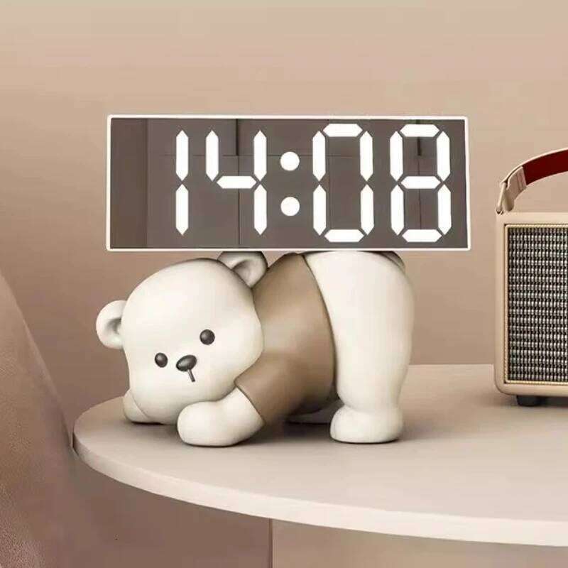 Cartoon Bear Living Room Desk Fashion Mute Nightstand Alarm Clock Restaurant Watch Bedroom Decoration W260130