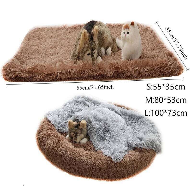 EFF Soft Pet Blanket Mat Warm Cat Sleeping Bed Mats Kennel Washable Long Plush Dogs Blankets Cover Winter Dog Supplies 26W01130