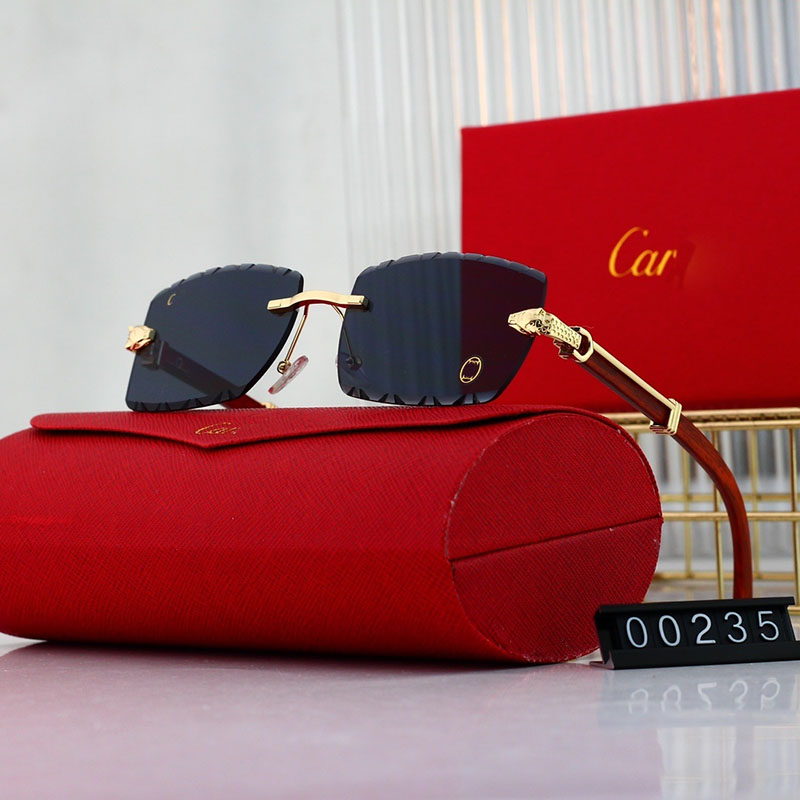 luxury Designer Sunglasses For Women wooden Metal Rimless Square Ornamental Classic Outdoor Leisure Beach Exquisite man Sunglassess