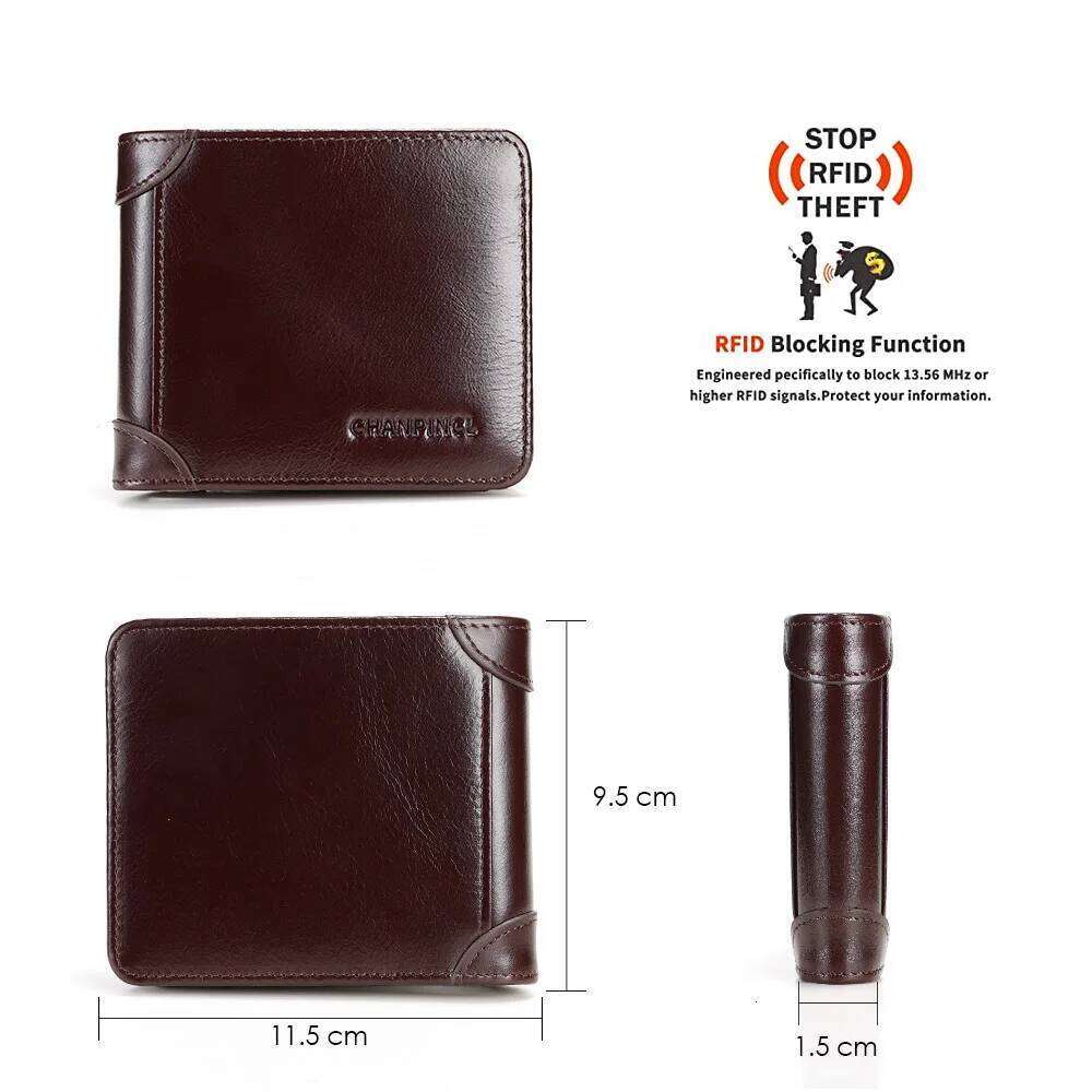 CHANPINCL Genuine Cow Leather Men Wallet Luxury Short Tri-Fold First Layer Cowhide Purse Male Business Horizontal Fashion Z260130