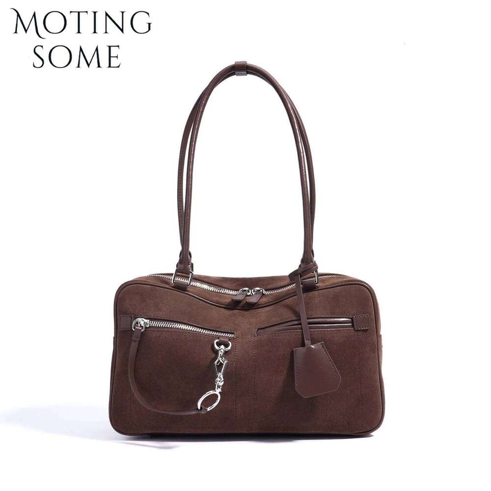 Motingsome 2025 New Suede Shoulder Bag Woman Fashionable Pillow Bags Elegant Retro Tote Commuter Matte Leather Satchels